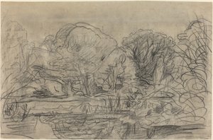 En Woodland Pond av Charles Francois Daubigny