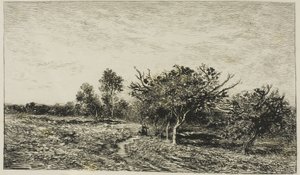 Epletrær i Auvers av Charles Francois Daubigny