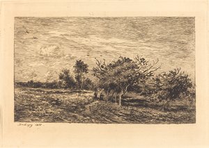 Epletrær i Auvers av Charles Francois Daubigny