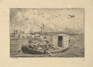 Ringer til land, 1861. av Charles Francois Daubigny