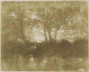 Kyr på vanningsplassen av Charles Francois Daubigny