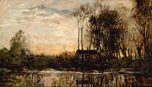 Kveld på Bas Meudon, 1874 av Charles Francois Daubigny