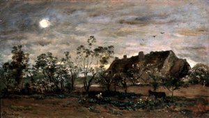 Kveld i Honfleur, 1860-tallet. av Charles Francois Daubigny