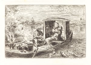 Går nedstrøms (Avallant) av Charles Francois Daubigny