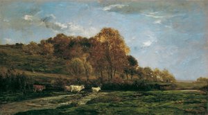 Høstlig englandskap av Charles Francois Daubigny