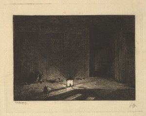 Interiør i et vertshus, 1861-62. av Charles Francois Daubigny
