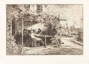 Lunsj på vei til Asnieres av Charles Francois Daubigny
