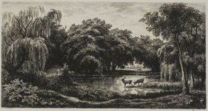 Myr med hjort av Charles Francois Daubigny