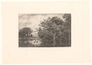 Moeras møtte ooievaars Storkemyra av Charles Francois Daubigny