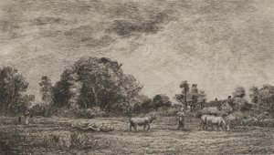 Måneoppgang av Charles Francois Daubigny