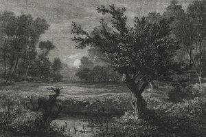 Måneoppgang i Andilly Valley, 1845. av Charles Francois Daubigny