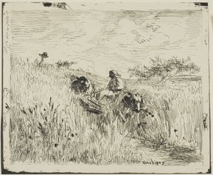 Sti gjennom hvetemarken av Charles Francois Daubigny