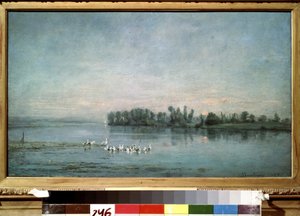 ""Early Morning"" (morgen) Maleri av Charles-Francois (Charles Francois) Daubigny (1817-1878) 1858 Pushkin-museet, Moskva av Charles Francois Daubigny