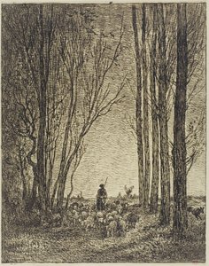 Flokkens retur av Charles Francois Daubigny