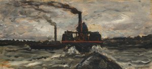 Elvebåt, ca. 1860 av Charles Francois Daubigny