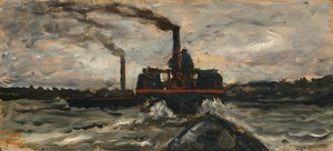 elvebåt, ca. 1860. av Charles Francois Daubigny