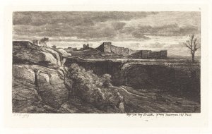 Ruinene av Chateau of Cremieux av Charles Francois Daubigny