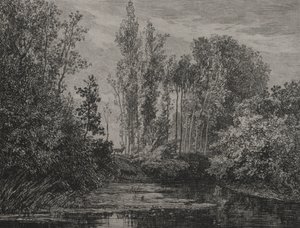 Hjorter i vannkanten av Charles Francois Daubigny