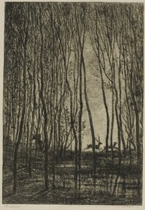 Hjorter i skogen av Charles Francois Daubigny