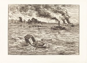Dampbåter av Charles Francois Daubigny
