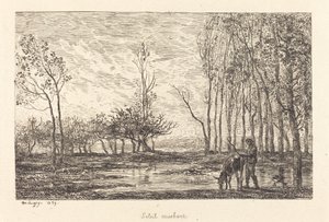 Solnedgang av Charles Francois Daubigny