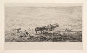 Stranden ved Villerville, 1837-78. av Charles Francois Daubigny
