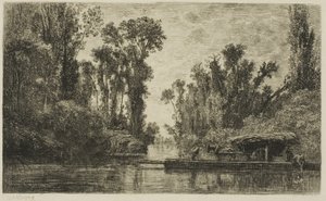 Bezons ferge av Charles Francois Daubigny