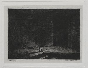 Båtturen: Interiør i et vertshus (The Corridor of an Inn) av Charles Francois Daubigny