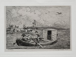 Båtturen: Le Mot de Cambronne (The Slanging Match) av Charles Francois Daubigny