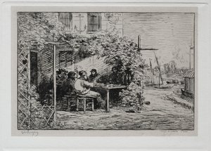 Båtturen: Lunsjen før du går ombord på Asnières av Charles Francois Daubigny