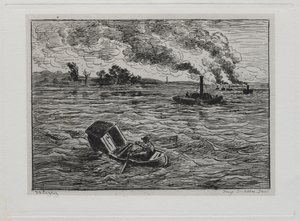 Båtturen: Dampbåtene eller se opp for dampskipene, 1861. av Charles Francois Daubigny
