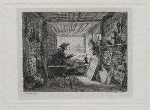 Båtturen: Studioet på båten av Charles Francois Daubigny