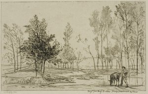 Eselet ved vanningsplassen av Charles Francois Daubigny