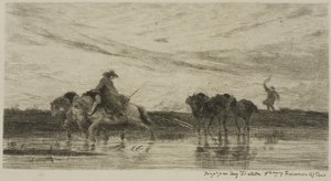 Dray-hestene av Charles Francois Daubigny