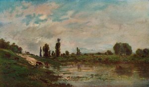 Drikkestedet, c1827-1878, 1906-7 av Charles Francois Daubigny