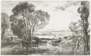 Den hydrauliske motoren, 1862 av Charles Francois Daubigny