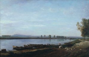 Seinen ved Bezons, Val dOise av Charles Francois Daubigny