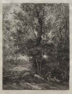 Hyrden og gjeterinnen av Charles Francois Daubigny