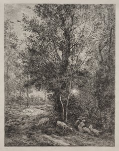 Hyrden og gjeterinnen av Charles Francois Daubigny