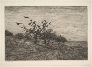 Tre fylt med kråker, 1867. av Charles Francois Daubigny