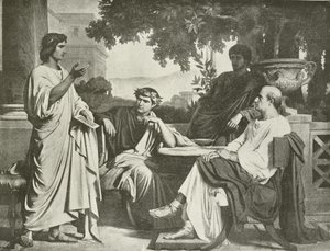 Virgil, Horace og Varius ved huset til Maecenas (dyptrykk)