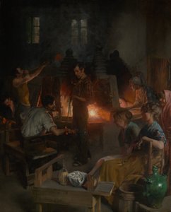 Glassblåsere fra Murano, 1886.