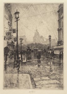 Rainy Day, Broadway, sannsynligvis 1890.