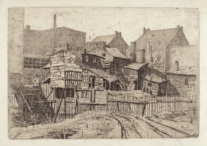 Uten tittel trehus i byen, 1880-tallet.