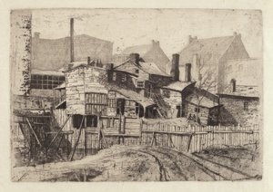 Uten tittel trehus i byen, 1880-tallet.
