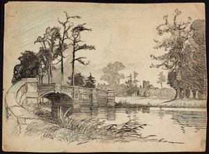 Cranford Park Bridge, Hillingdon, London, 1892-1933 av Charles George Harper