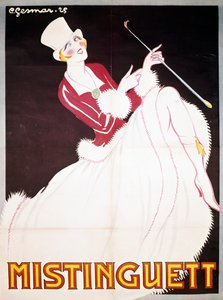 Mistinguett (1872-1956), plakat illustrert, av Charles Gesmar (1900-1928), Frankrike, 1900-tallet