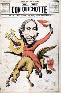 Tegneserie av La Citoyenne Louise Michel - i "" Le Don Quixote""" fra 05.05.1882