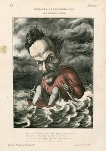 Contemporary Grimases - Illustrasjon av Charles Gilbert-Martin (1839-1905): Rochefort Henri (1831-1913) - Sea av Charles Gilbert Martin