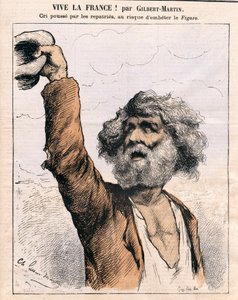 Forside av ""Le Don Quixote"", Satirical in Colors: Leng live France - Amnesti, patriation - Illustrasjon av Charles Gilbert-Martin (1839-1905) av Charles Gilbert Martin